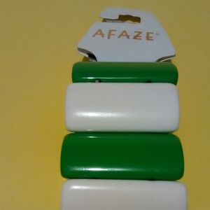 Afaze green and white stretch bracelet